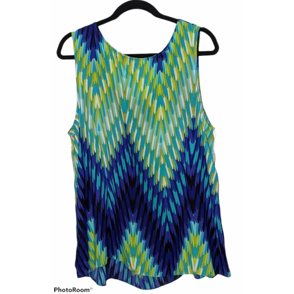 Worthington Layered Summer Sleeveless Blouse 2X - Picture 3 of 4